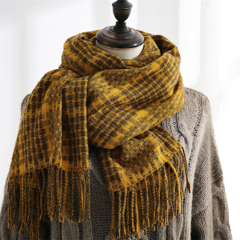 Unisex yellow cashmere scarf