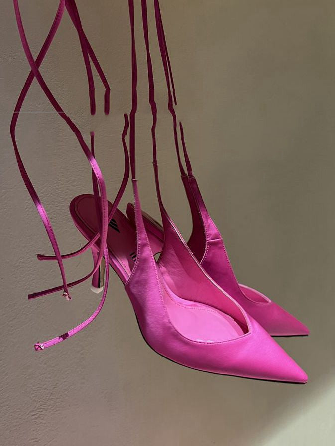 Women's rose red ankle strap sandals