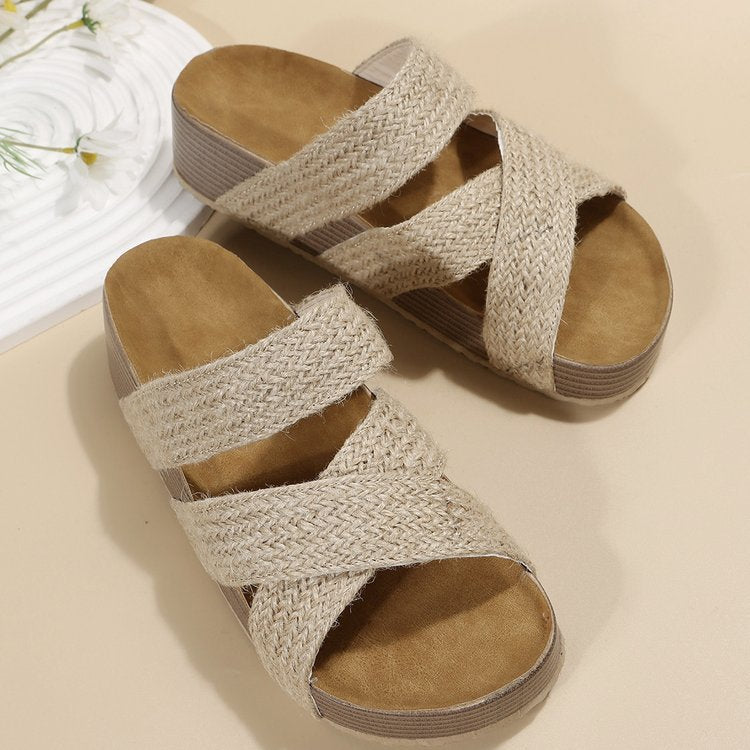 Alternate view: Women's woven cross slippers