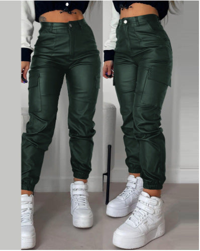 Women's green pencil trousers