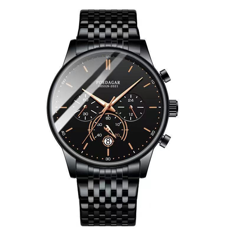 Men's gold multifunction watch
