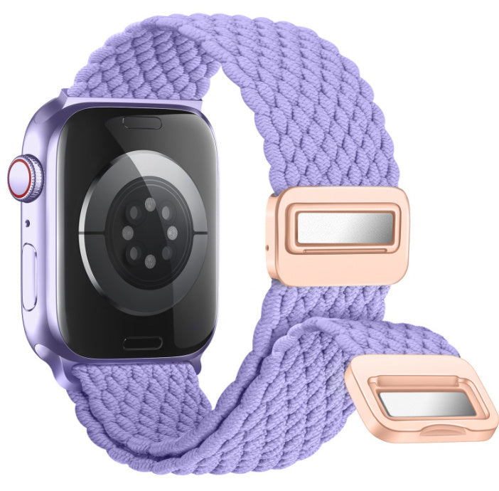 Unisex wave pattern mist purple integrated watch band