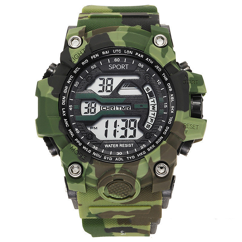 Kids light green large dial digital watch