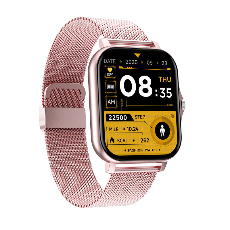 Women's single pink steel smart watch