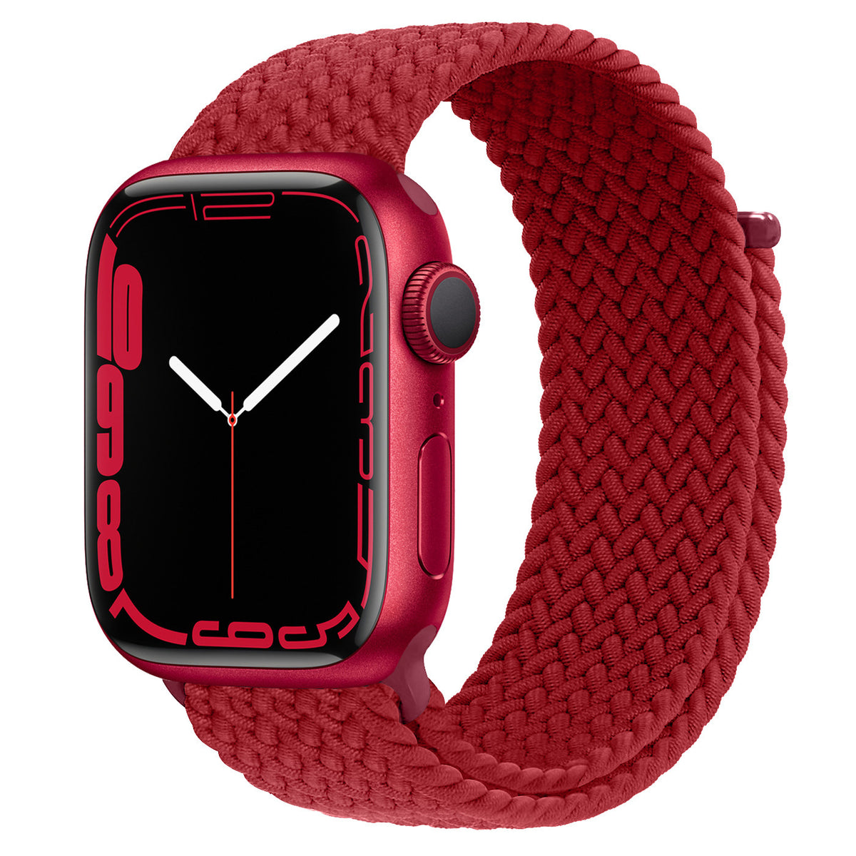 Unisex red adjustable woven watch strap