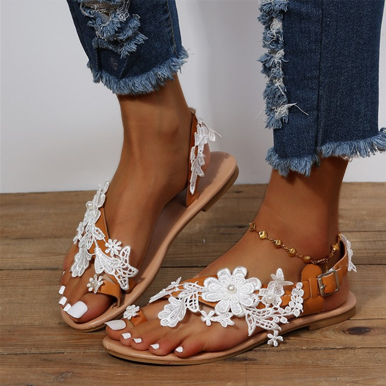Women's lace flower sandals