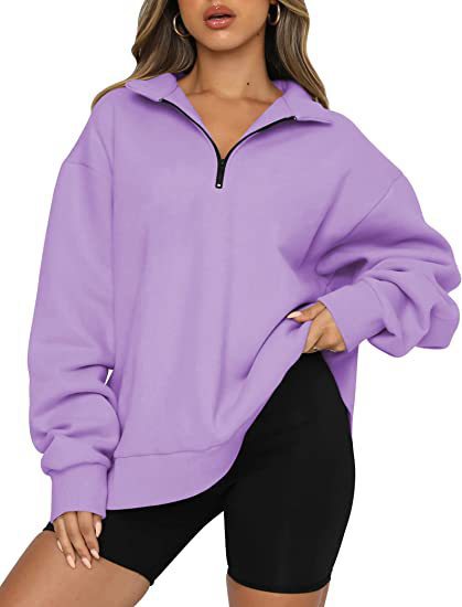 Women's purple zip sweatshirt