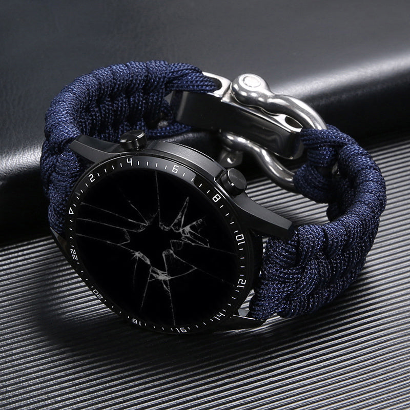 Unisex blue paracord braided watch strap