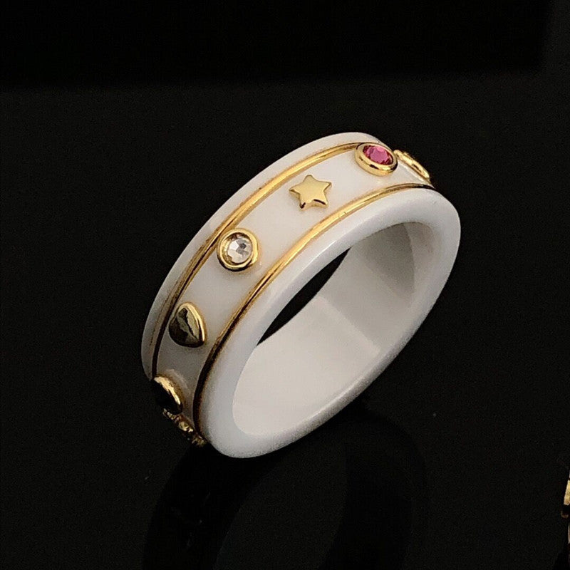 Unisex retro twist letter ring
