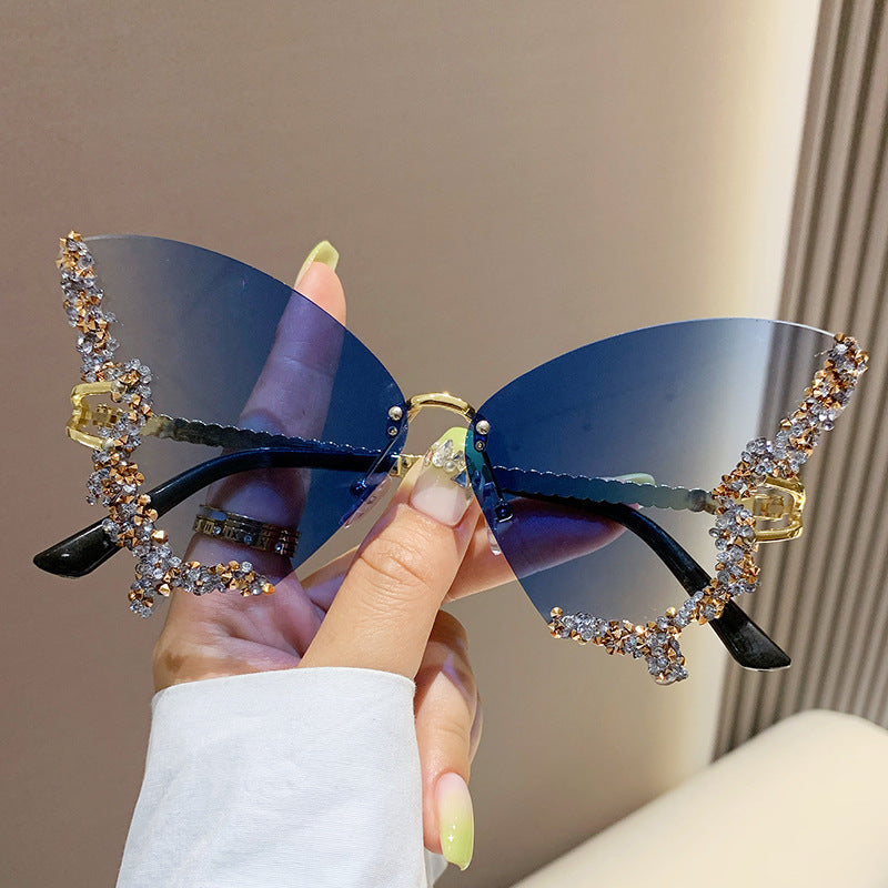 Women's ice blue diamond sunglasses