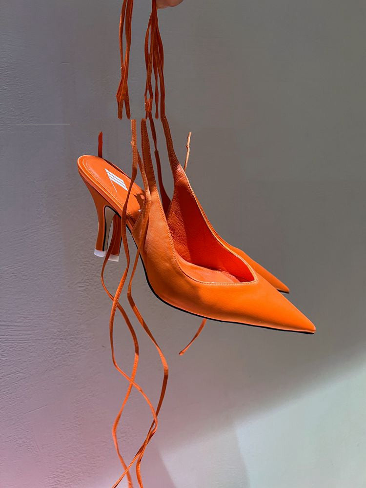 Women's orange ankle strap sandals