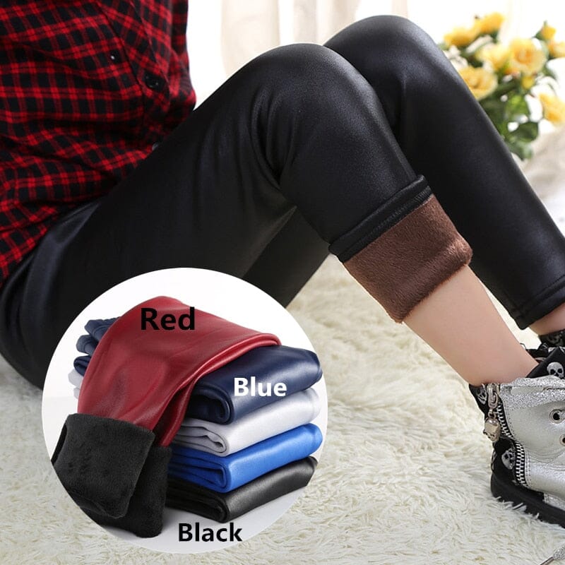Girls PU leather leggings