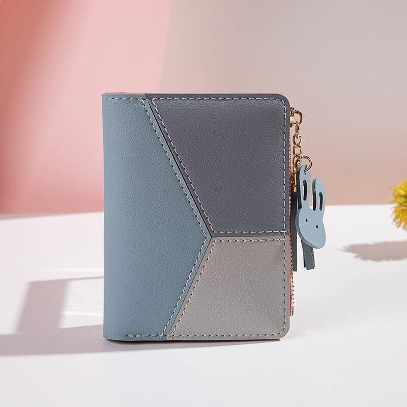 Women's blue leather wallet