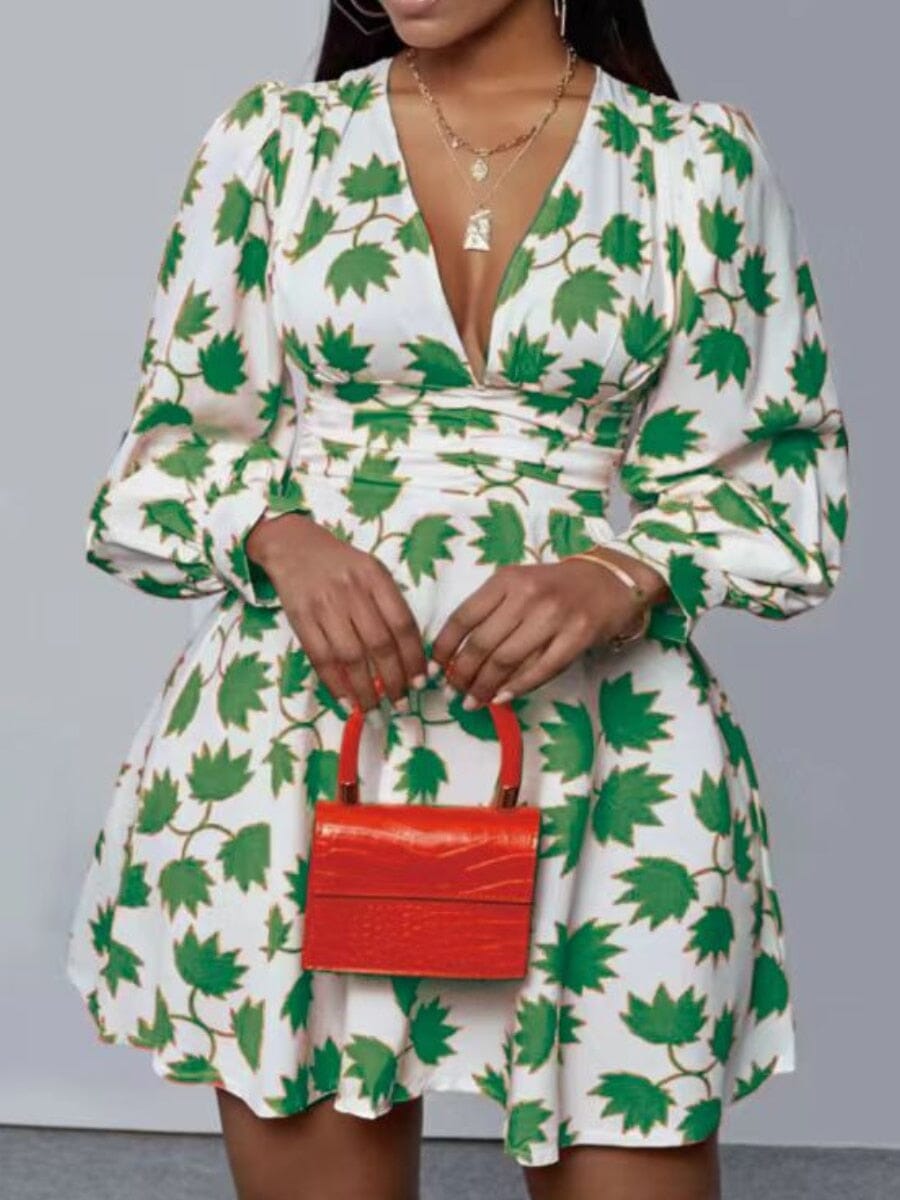 Alternate view: Women's maple leaf print dress