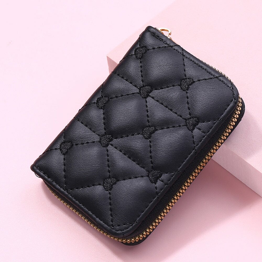 Women's card holder black lady wallet