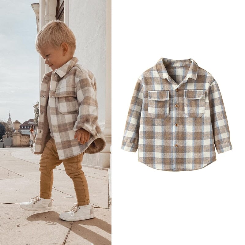 Girls plaid collar jacket