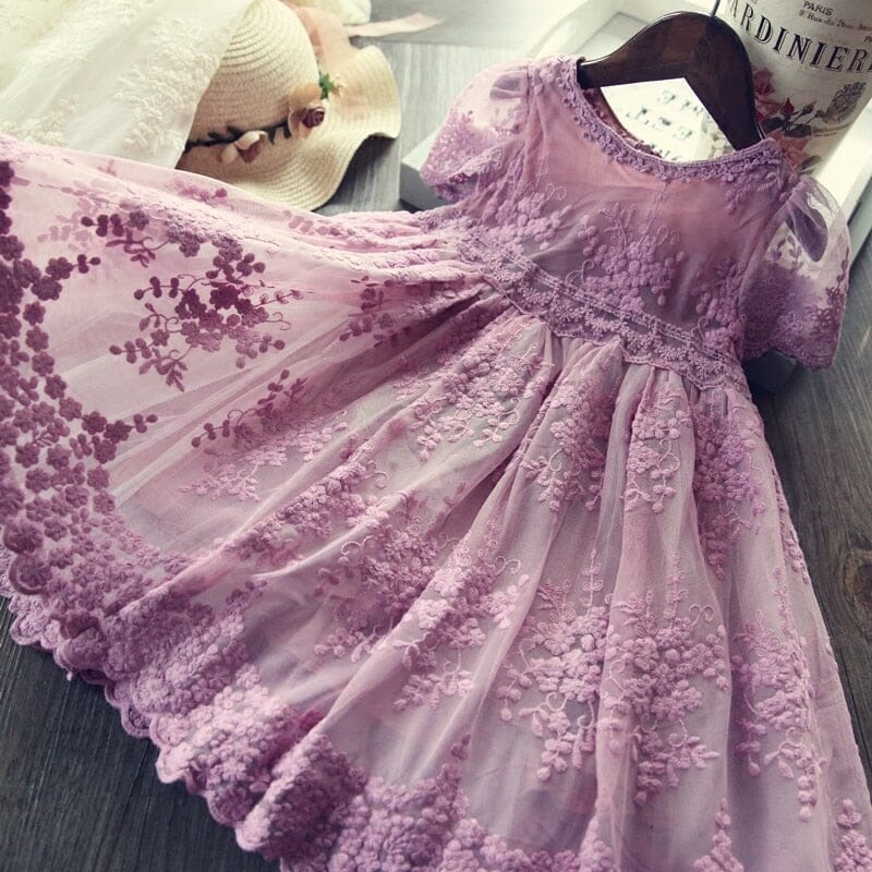 Girls purple princess wedding dress