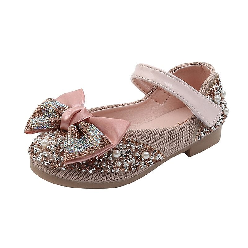 Kids rhinestone bow shoes