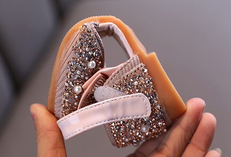 Kids rhinestone bow shoes