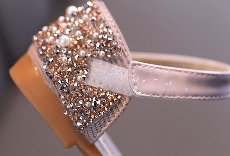 Kids rhinestone bow shoes