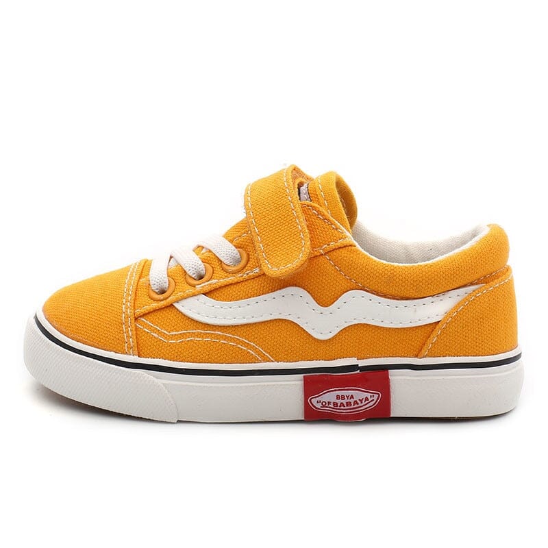 Kids yellow breathable sneakers
