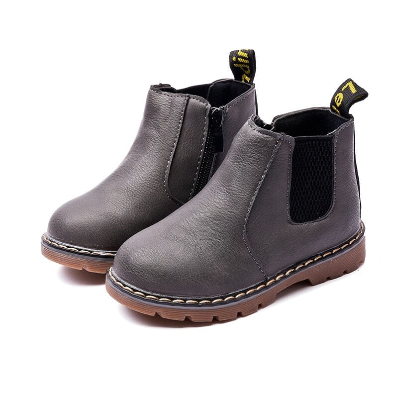 Kids gray ankle boots