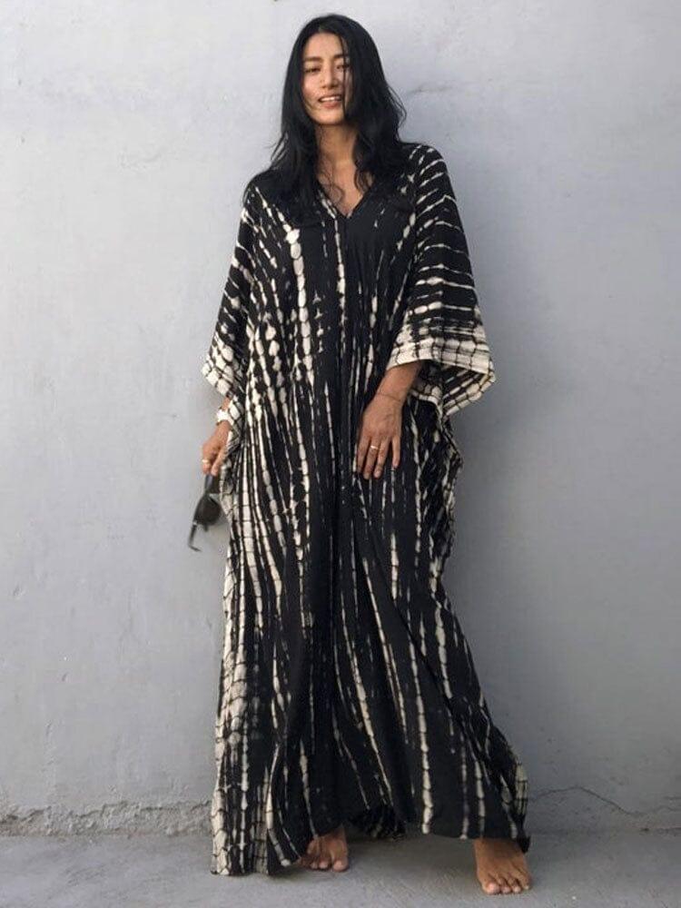 Women's black boho beach cover up