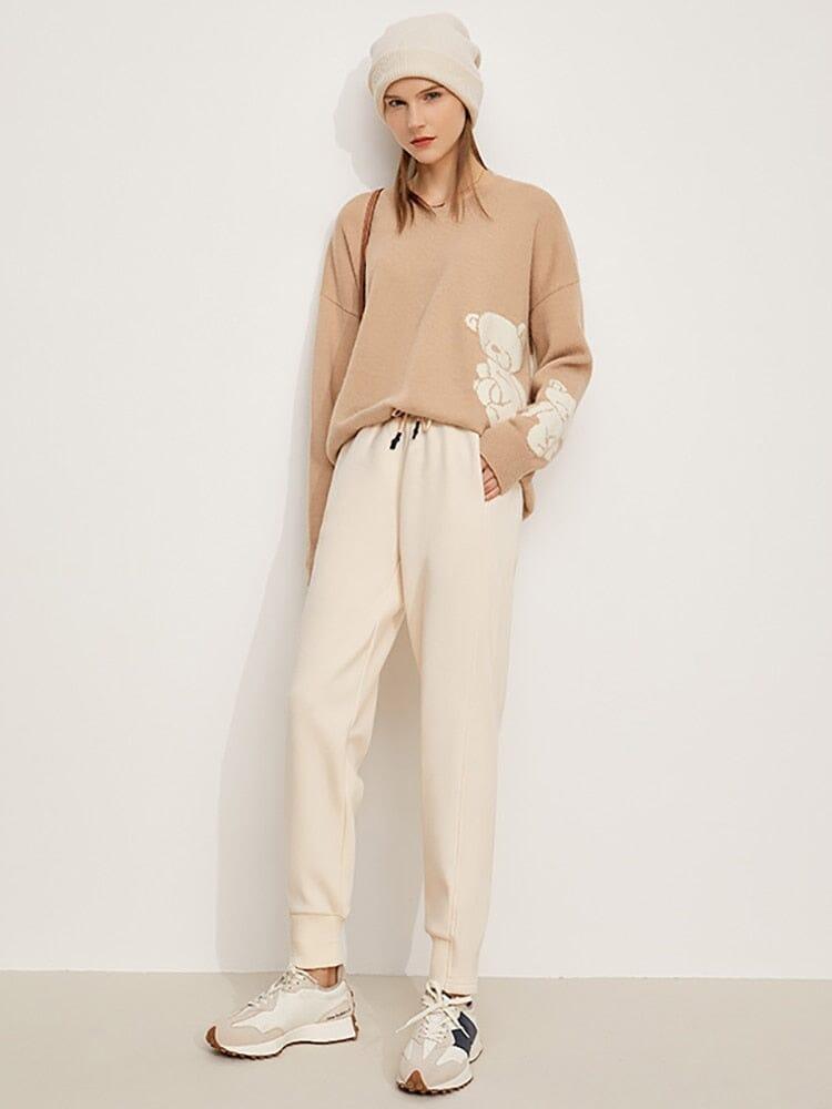 Women's khaki bear sweater