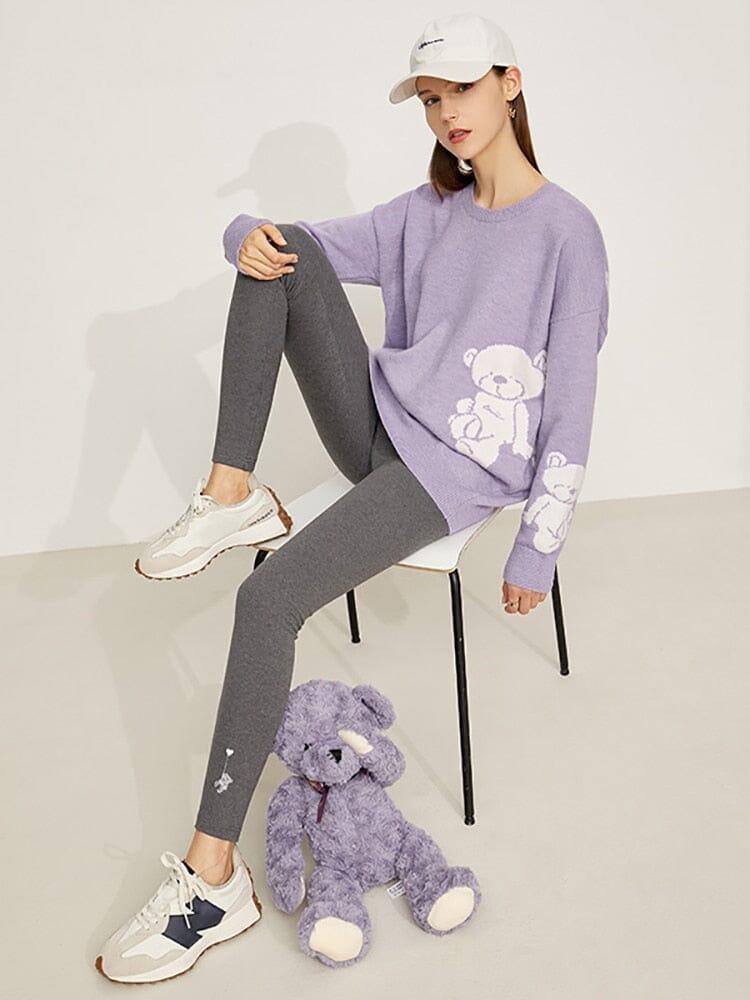 Women's purple bear sweater