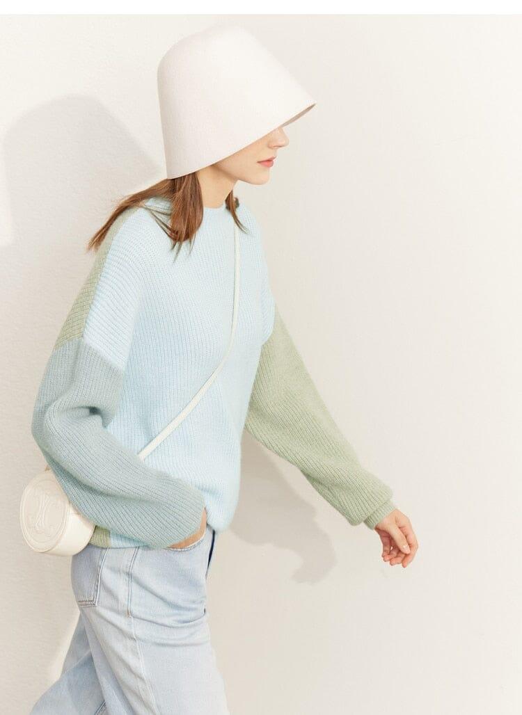Women's blue chic pullover sweater