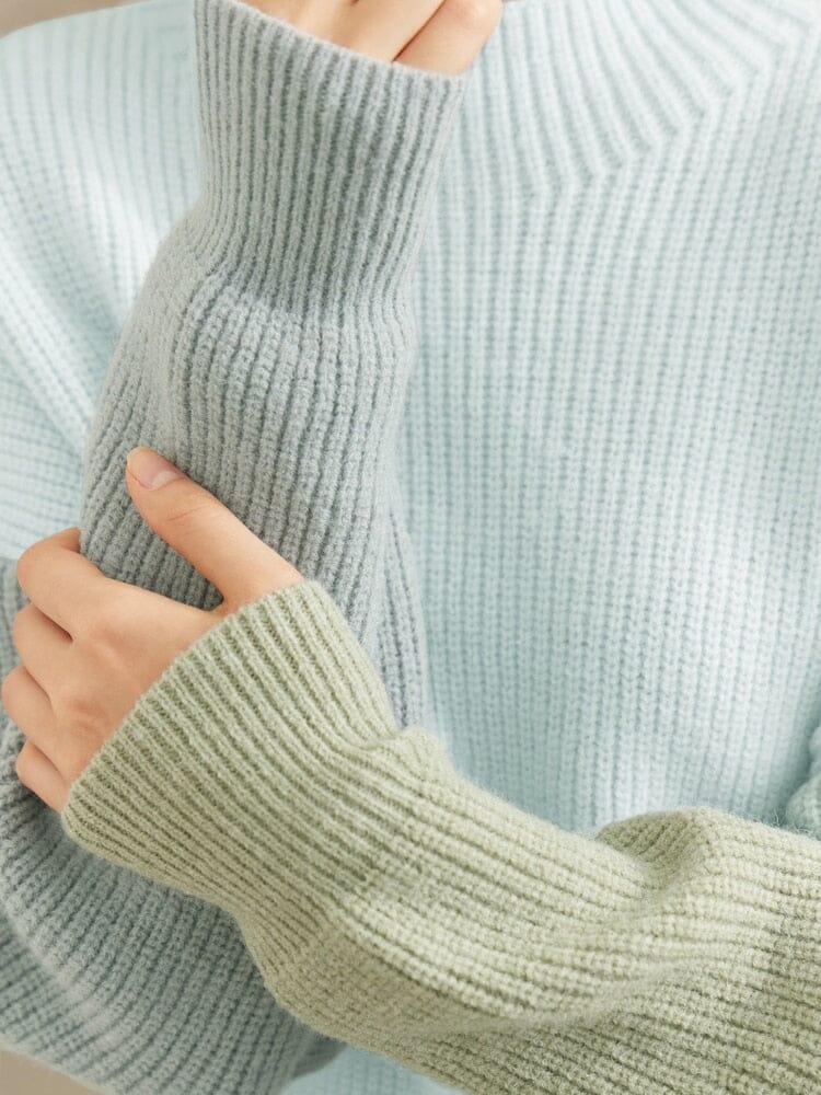 Women's blue chic pullover sweater