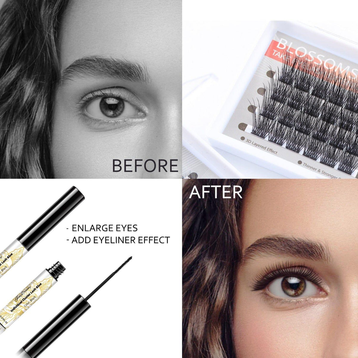 Alternate view: Unisex mink cluster lashes
