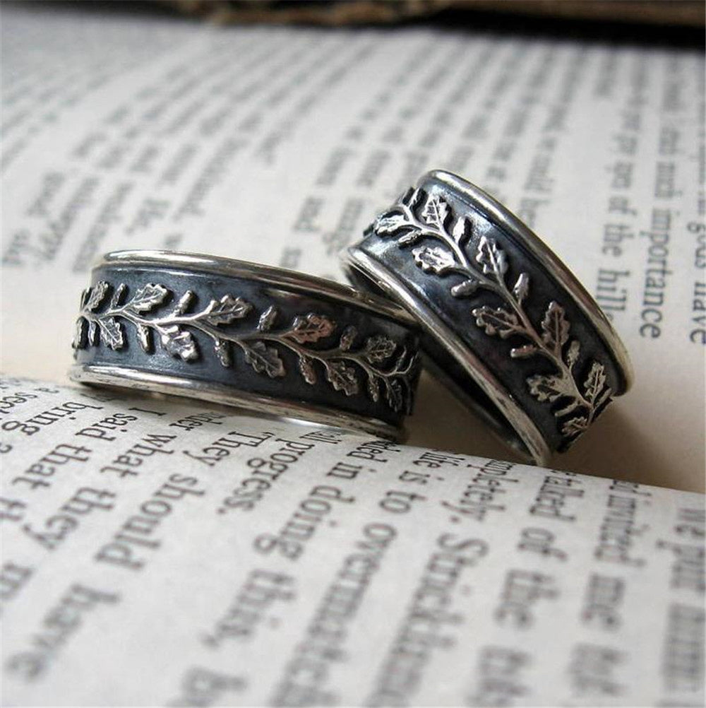 Alternate view: Unisex retro leaf ring