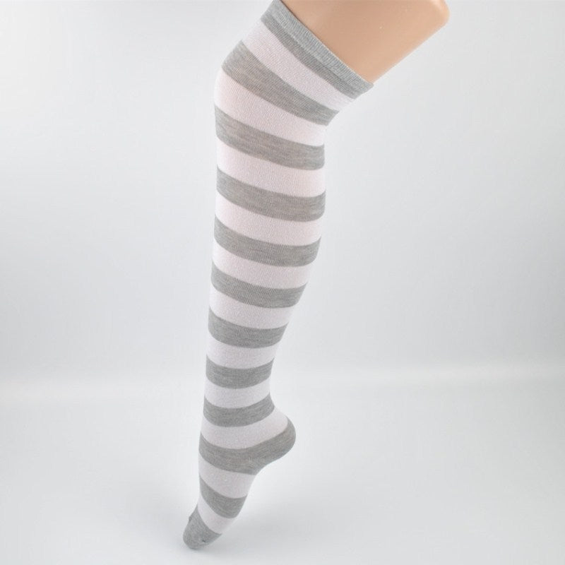 Women's Striped Thigh High Socks - view 4