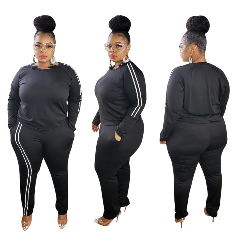 Women's black plus size tracksuit