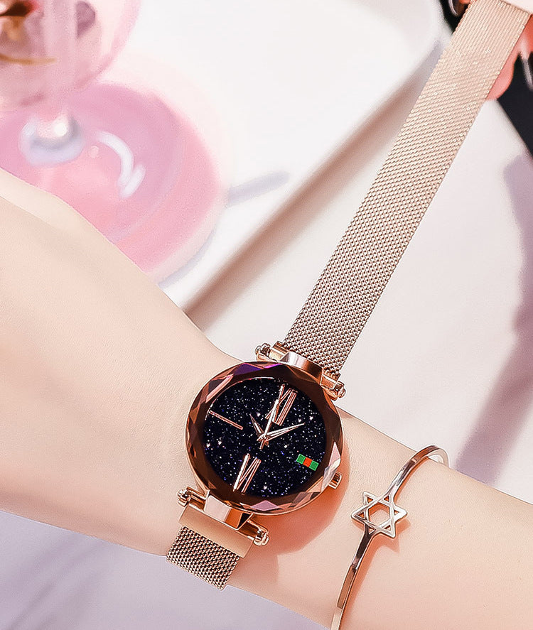 Starry sky glitter mesh watch for women - view 10
