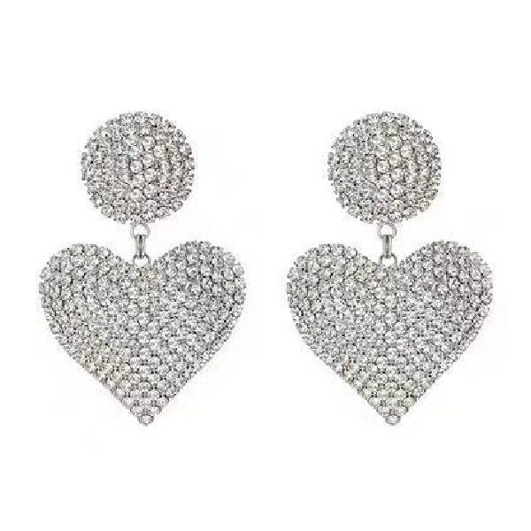 Women's silver love earrings