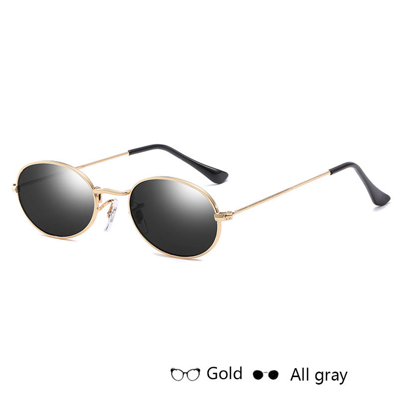 Women's gold gray sunglasses