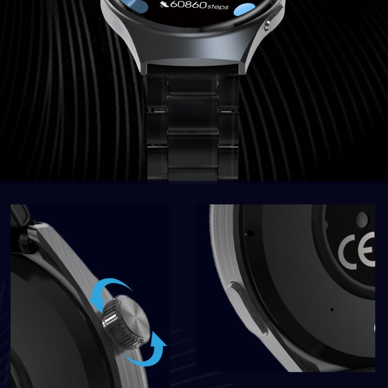 Round smart watch with Bluetooth calls and heart rate - view 4