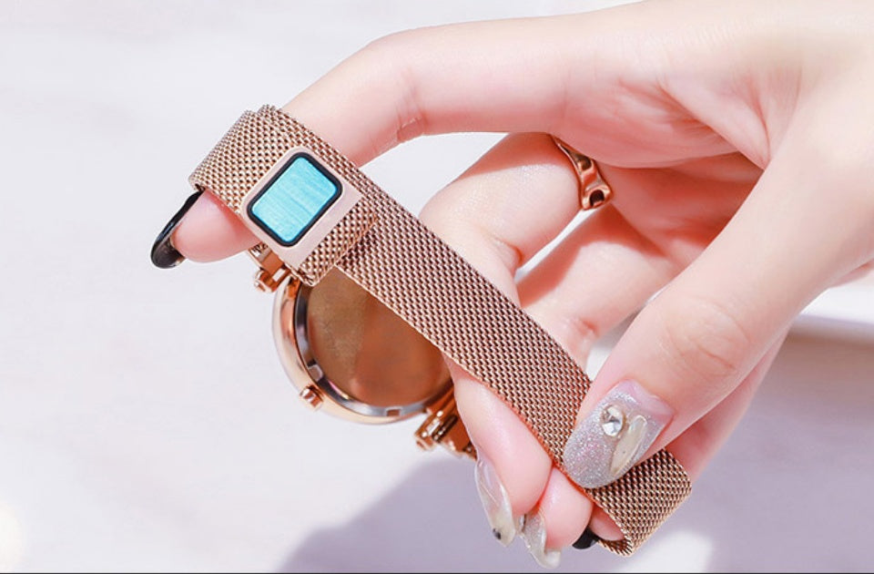 Starry sky glitter mesh watch for women - view 8