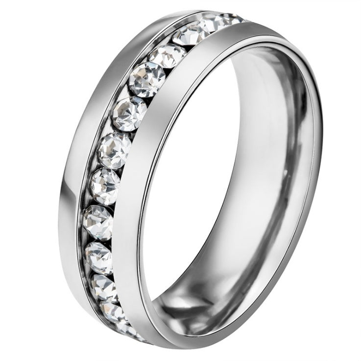 Women's silver crystal ring