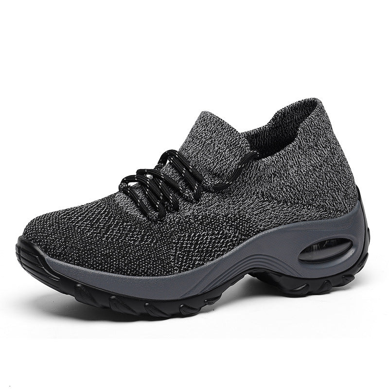 Women's grey flying knit shoes