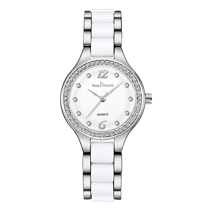 Women's silver quartz watch