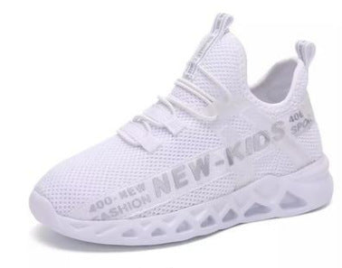 Boys white mesh sneakers