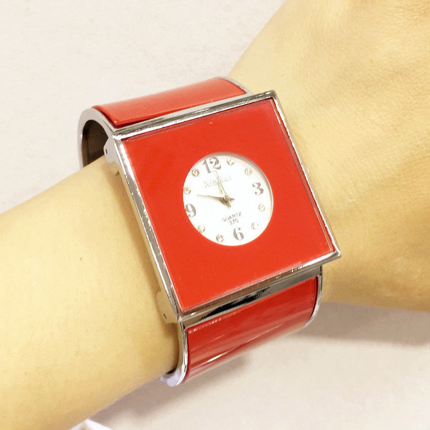 Women's red bracelet watch