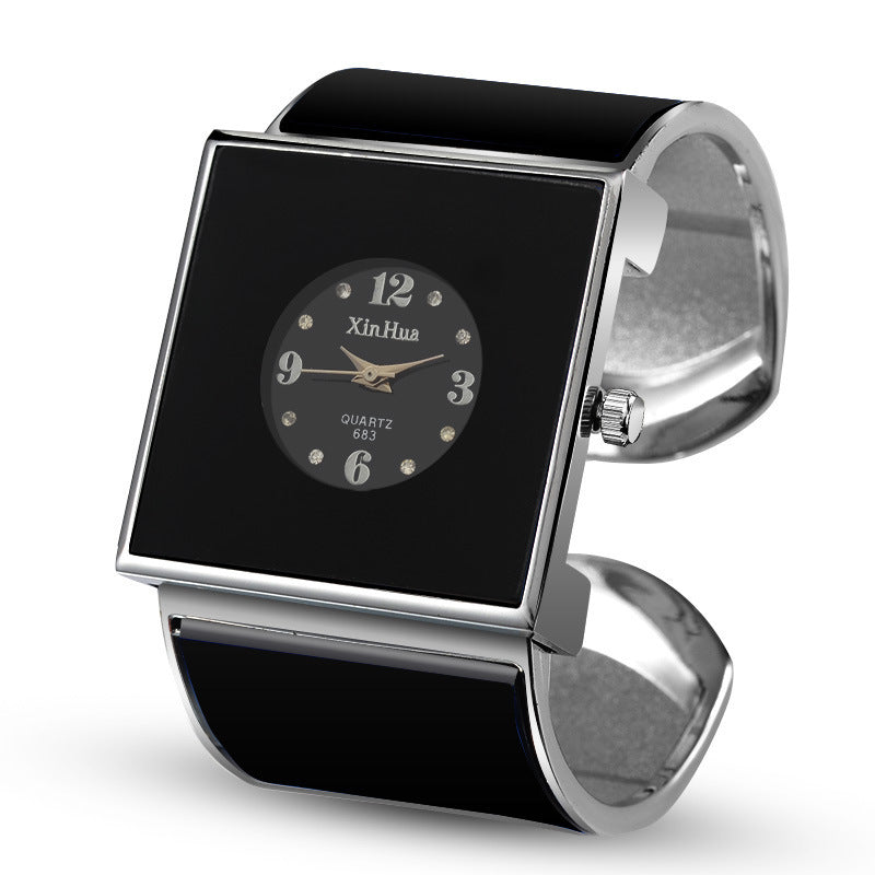 Women's black bracelet watch