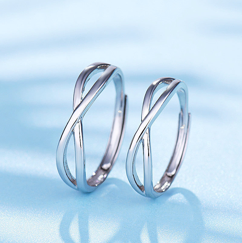 Unisex S925 silver couple ring