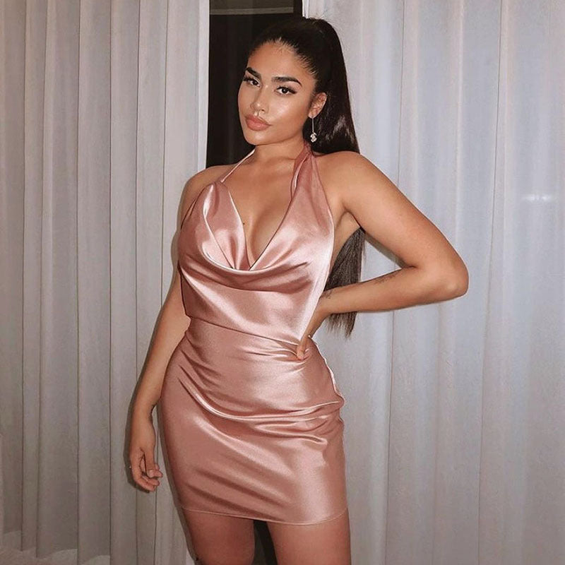 Alternate view: Women's satin party dress