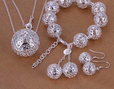 Alternate view: Women's silver ball pendant necklace