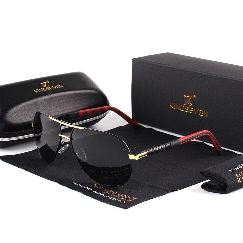 Unisex black gold polarized sunglasses